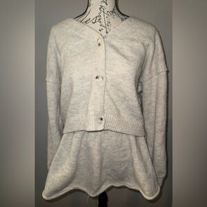 Cozy Women's Cream Sweater & Skirt Set